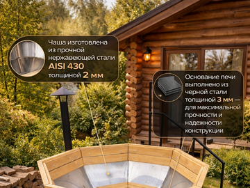 Банный чан купель для бани на 4-6 человек aisi430