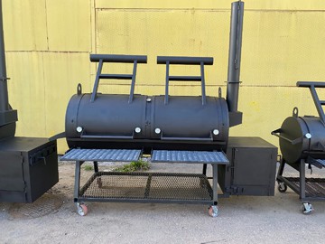Американский двухсекционный смокер, BBQ smoker (2100х3000х1200 мм) - фото 16